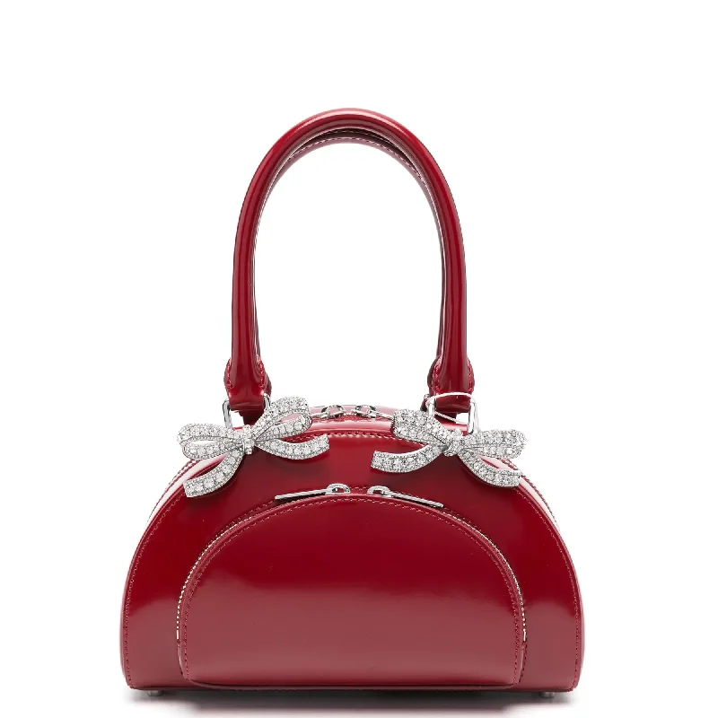 Spring Fashion Burgundy Leather Curved Mini Bag