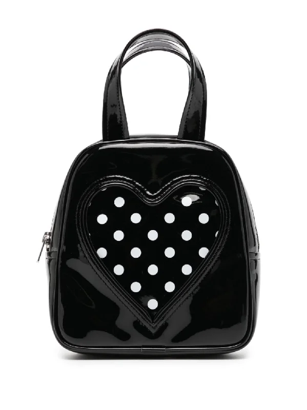 Minimalist Leather Bag For Modern Aesthetics Polka Dot Heart Handbag