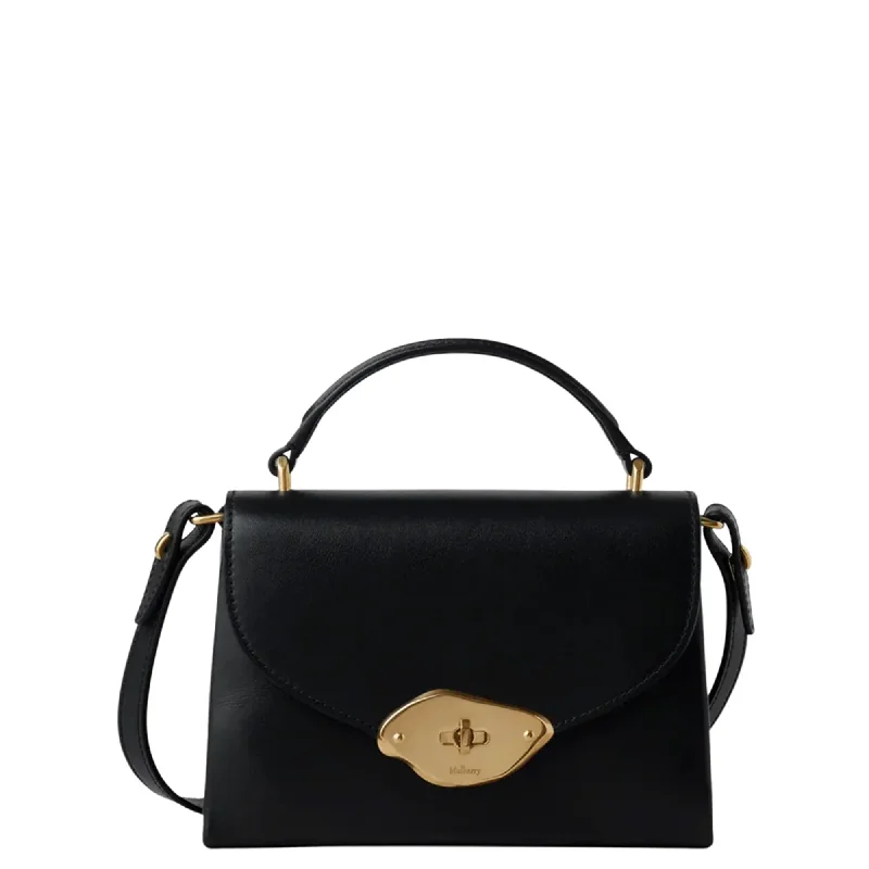 Additional Time-Limited Offers Small Lana Top Handle High Gloss Leather (Black)