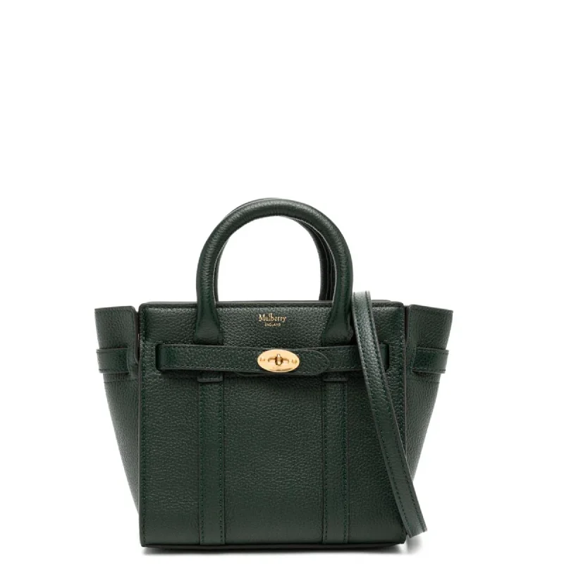 Bags For Free-Spirited And Artistic Styles Micro Zipped Bayswater Mulberry Green Small Classic Grain