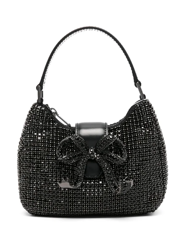 Black Friday Deals On Stylish Handbags Black Diamante Crescent Bow Bag