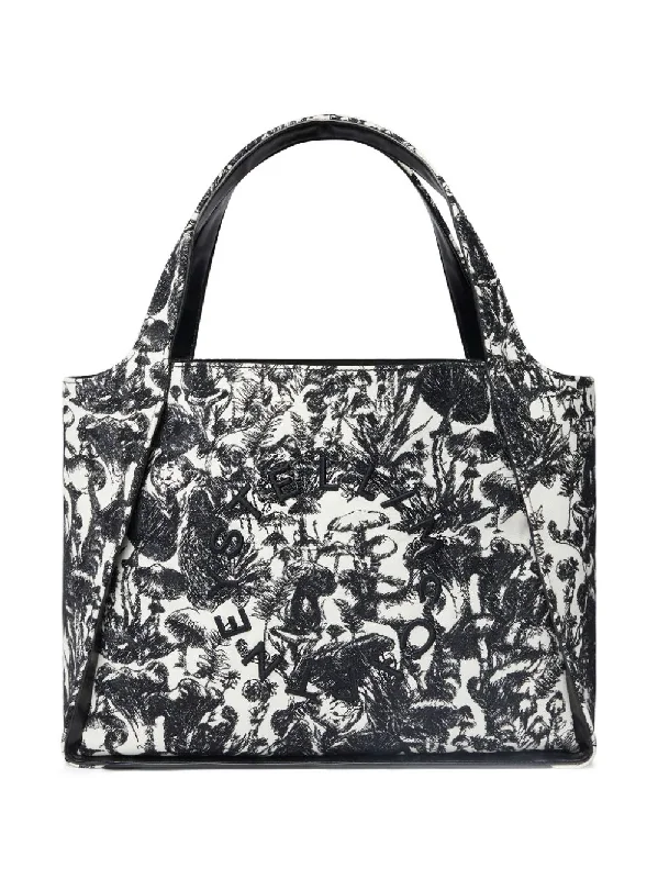 Final Sale Logo Tote Embroidery Mushrooms