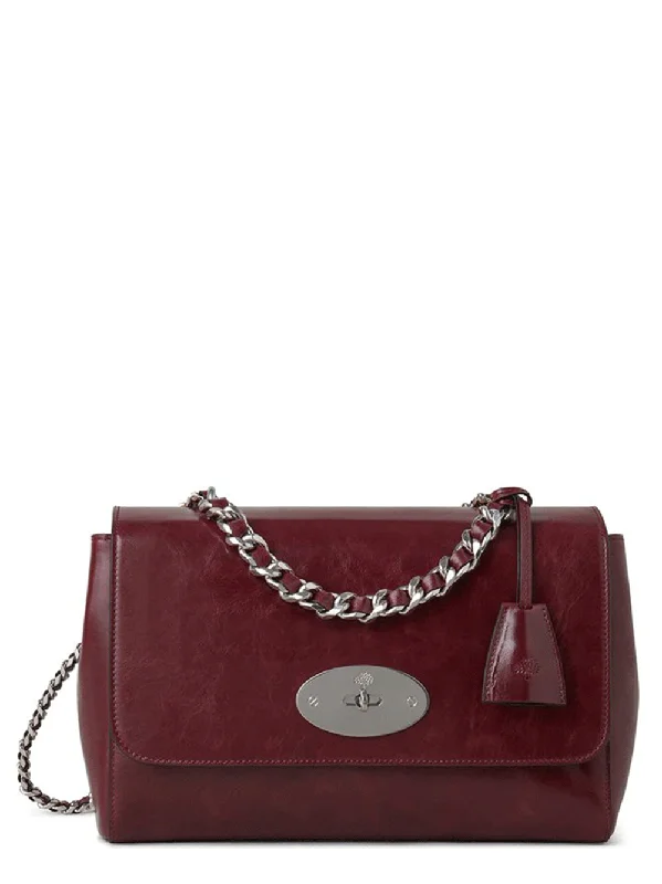 Winter Warehouse Sale Medium Top Handle Lily Wrinkly High Shine Leather (Black Cherry)