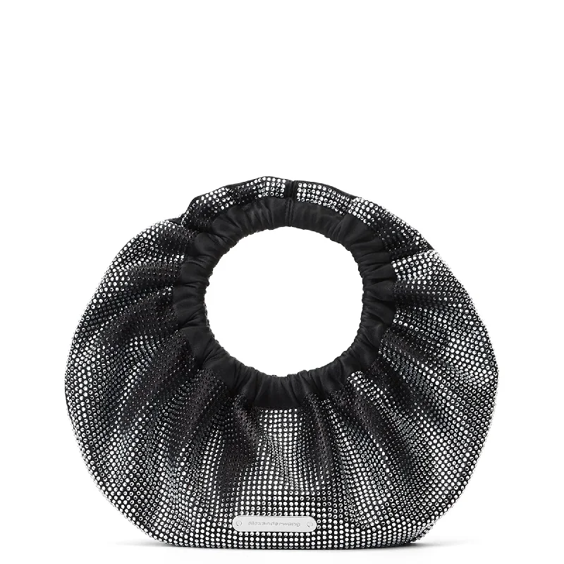 Unleash Your Trendy Side Crescent Mini Bag In Distressed Crystal Hotfix