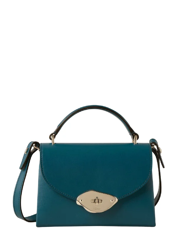 Sophisticated Style Offers Small Lana Top Handle High Gloss Leather (Titanium Blue)