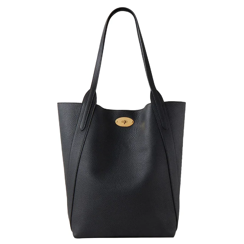 Uxury Designer Handbag Brands North South Bayswater Tote Black Heavy Grain