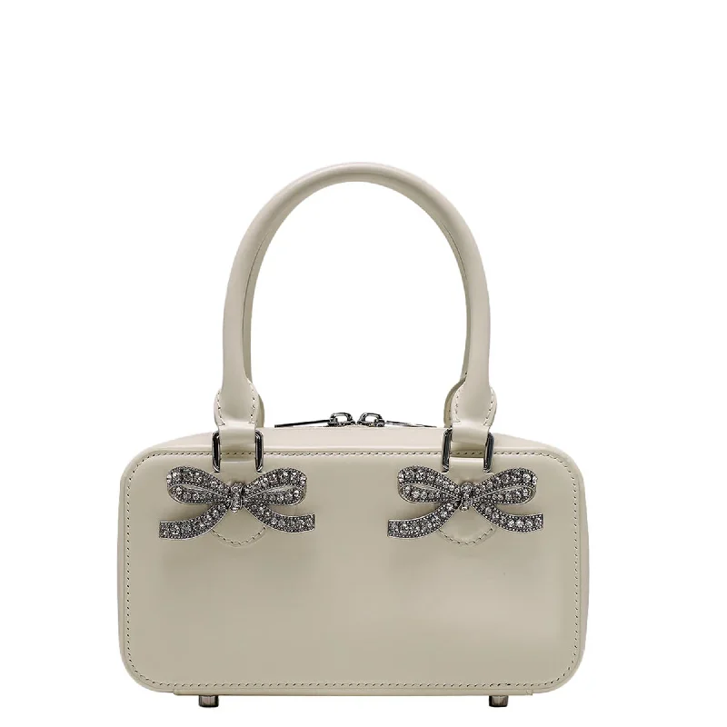 Stylish Bags For Fashion Bloggers Cream Leather Mini Tote Bag
