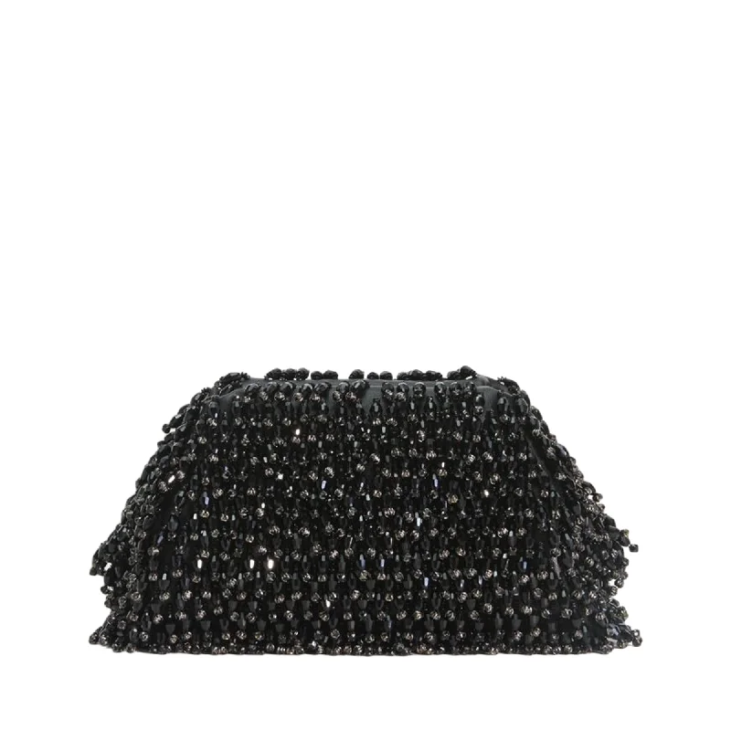 Best Deals Of The Season Black Crystal Embroidery Clutch Bag