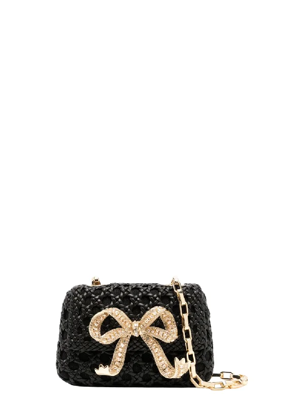 Low Price Special Black Woven Leather Micro Bag