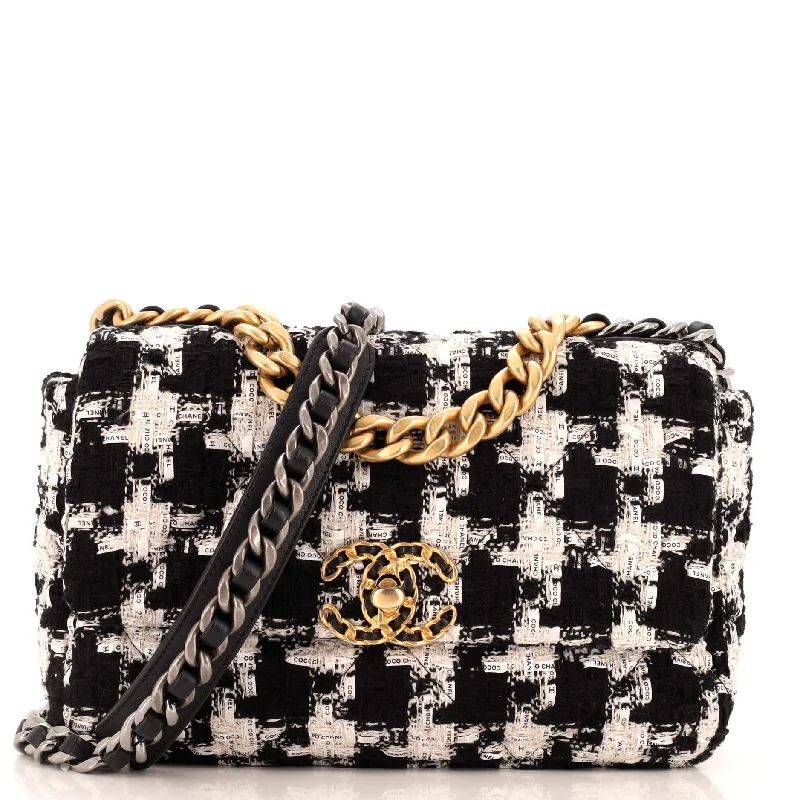 Discounted Designer Bags For Clearance Sale 19 Flap Bag Quilted Houndstooth Tweed and Ribbon Medium Discounted Designer Bags For Clearance Sale 19 Flap Bag Quilted Houndstooth Tweed and Ribbon Medium